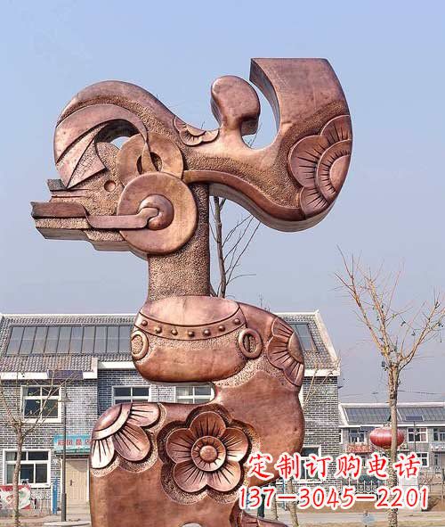 三明铜雕抽象皮影戏人物