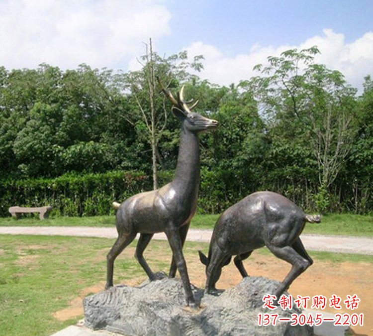 三明铜雕动物梅花鹿