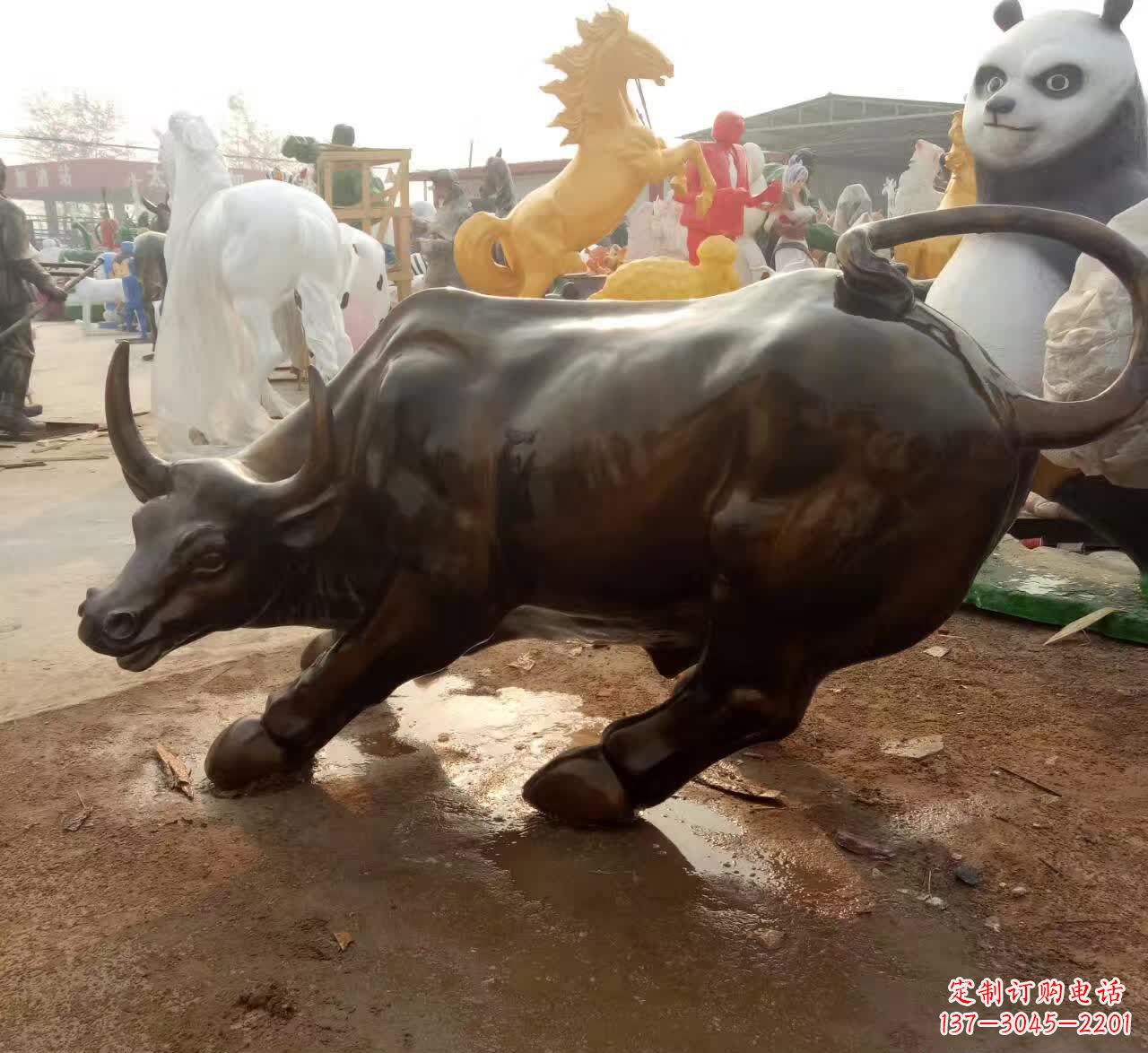 三明铜雕动物牛