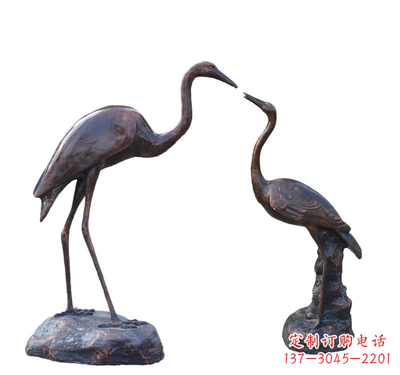 三明铜雕动物仙鹤