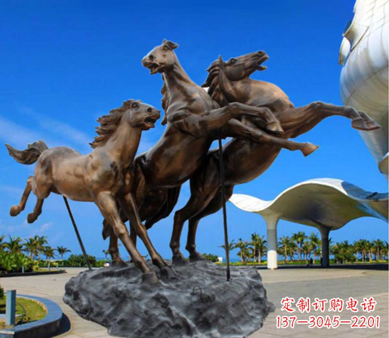 三明铜雕飞马广场动物雕塑