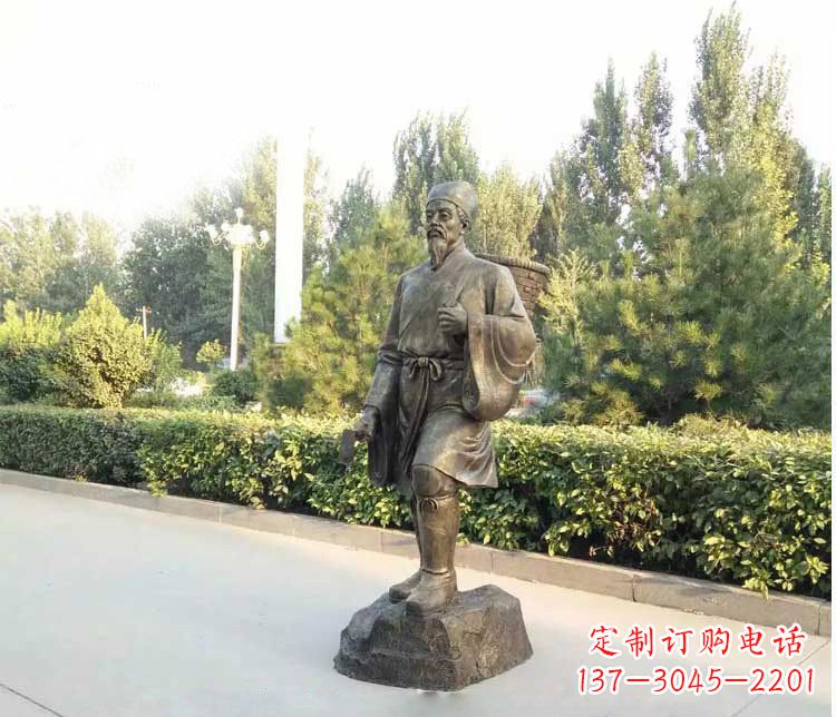 三明铜雕古代名医李时珍雕塑