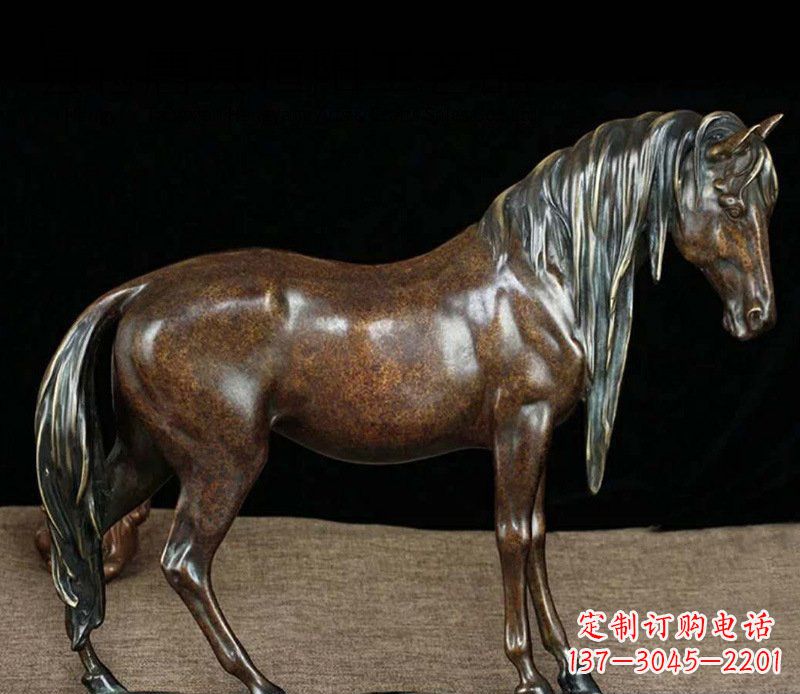 三明铜雕马公园动物摆件