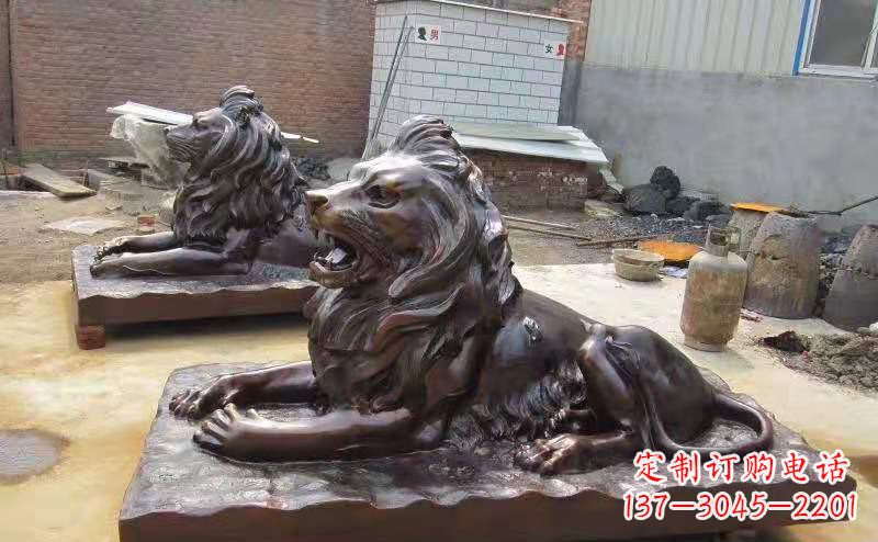 三明铜雕狮子户外摆件镇宅动物雕塑