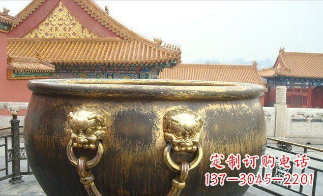 三明铜雕水缸寺庙景观雕塑 (2)