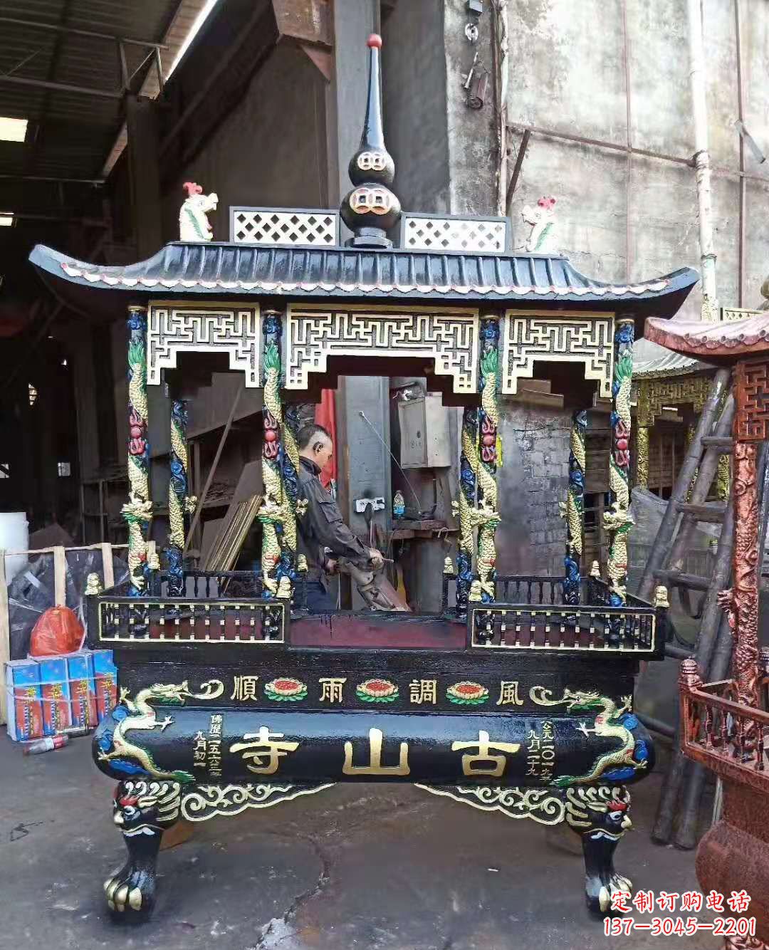 三明铜雕香炉寺庙景观雕塑