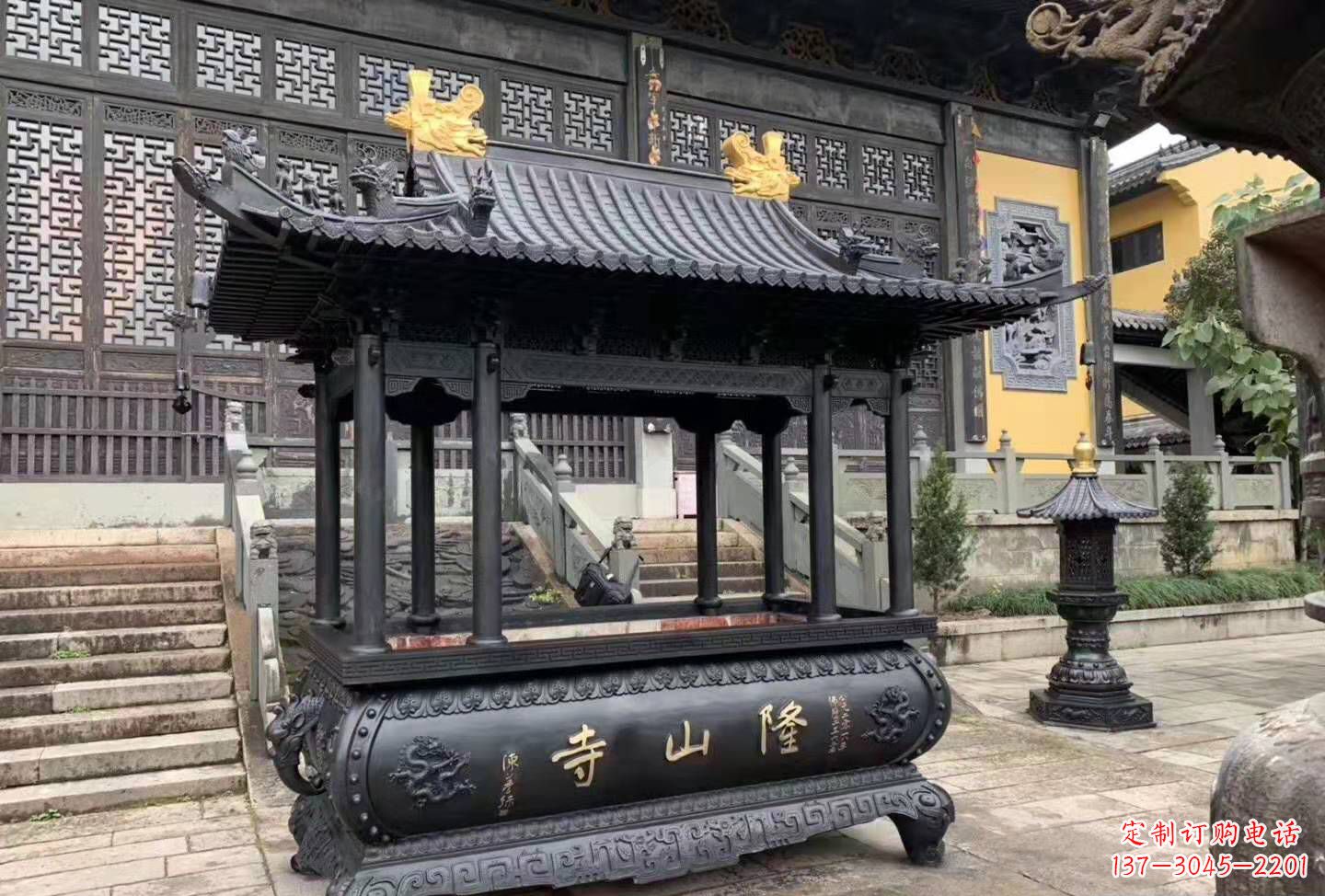 三明铜雕香炉寺庙景观户外摆件