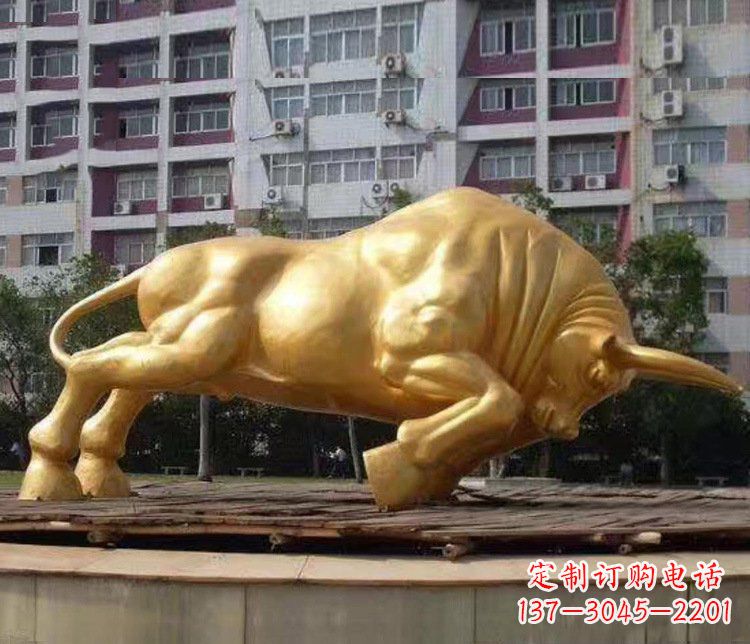 三明铜雕小区动物牛摆件 (3)