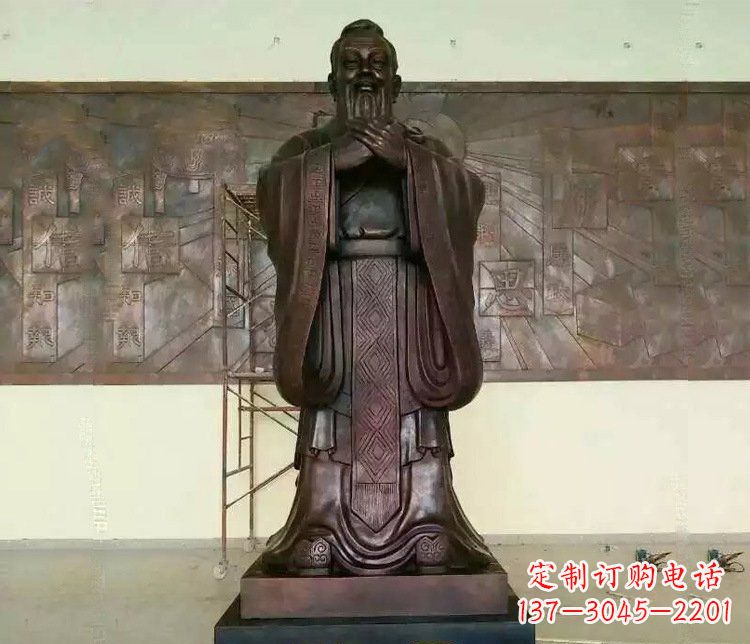 三明铜雕校园孔子文化雕塑摆件 (2)