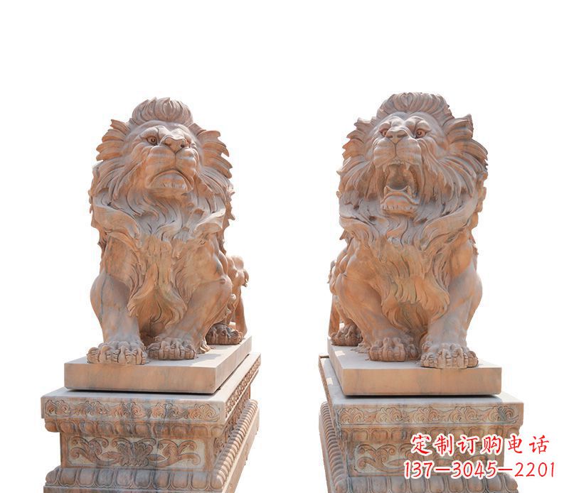 三明晚霞红欧式狮子雕塑