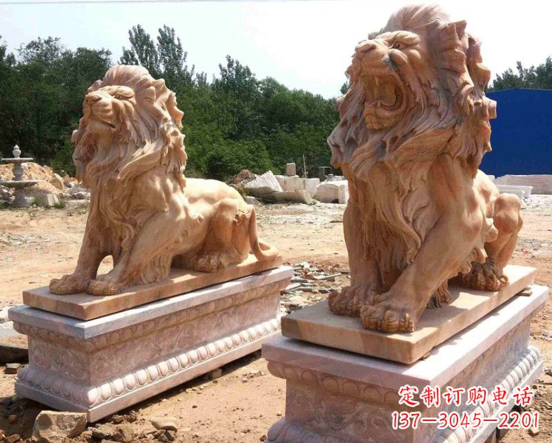 三明晚霞红欧式狮子雕塑222