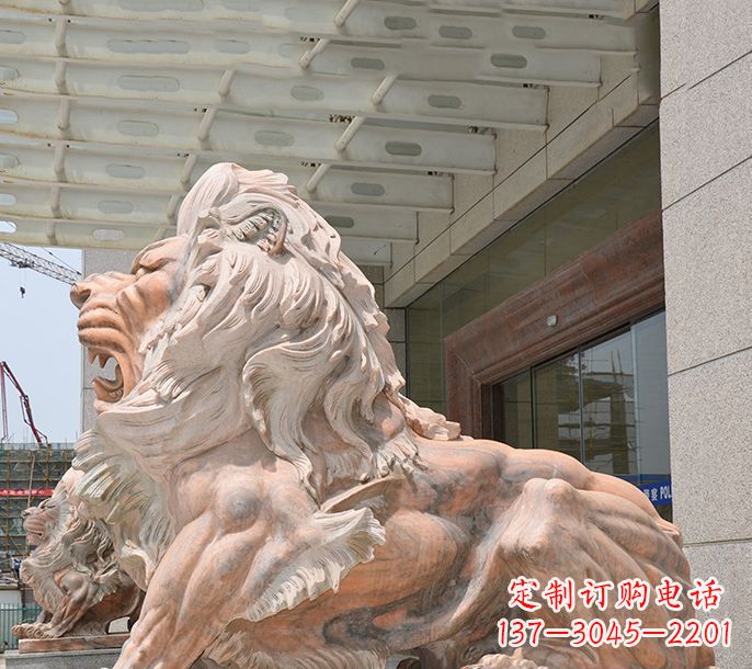 三明晚霞红欧式狮子石雕 (3)