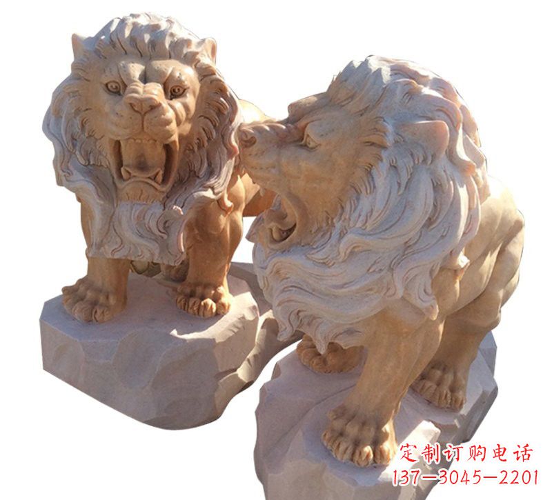 三明晚霞红欧式西洋狮子雕塑
