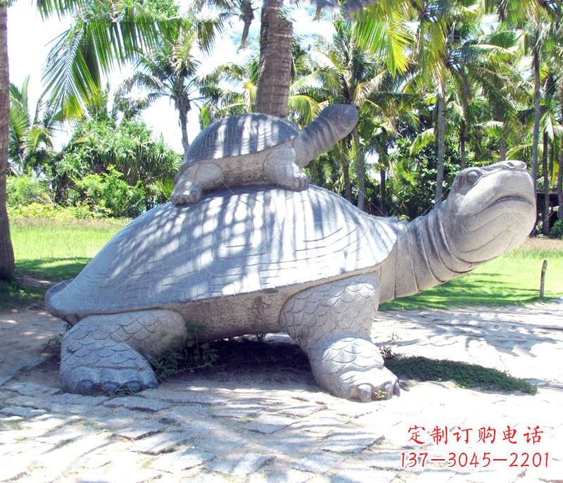 三明乌龟母子石雕