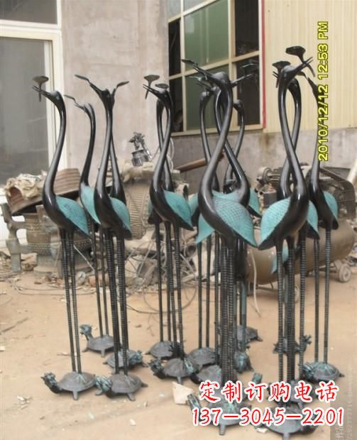 三明仙鹤动物铜雕