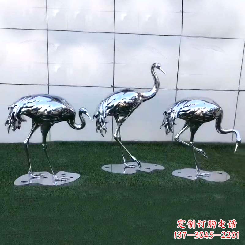 三明仙鹤镜面不锈钢雕塑