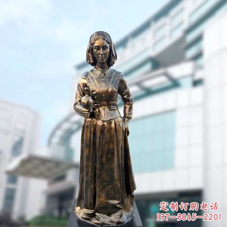 三明现代护理教育奠基人南丁格尔玻璃钢仿铜雕像