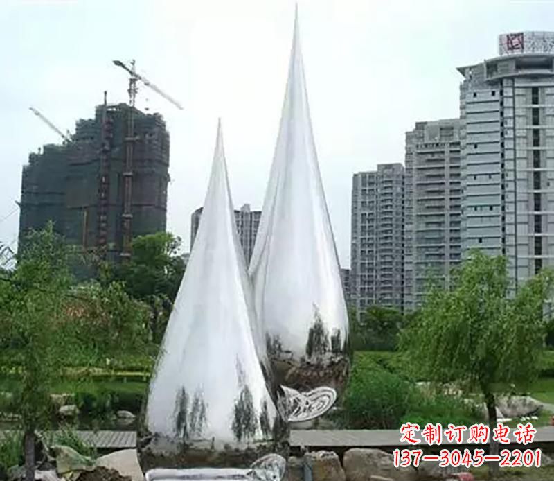 三明小区不锈钢水滴雕塑