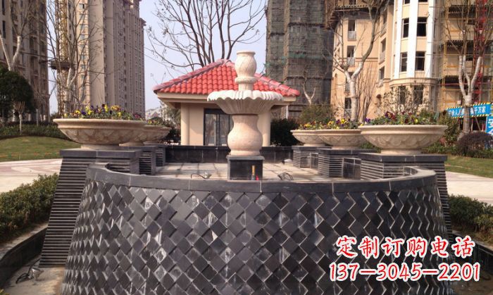 三明小区景观大理石喷泉石雕 (3)