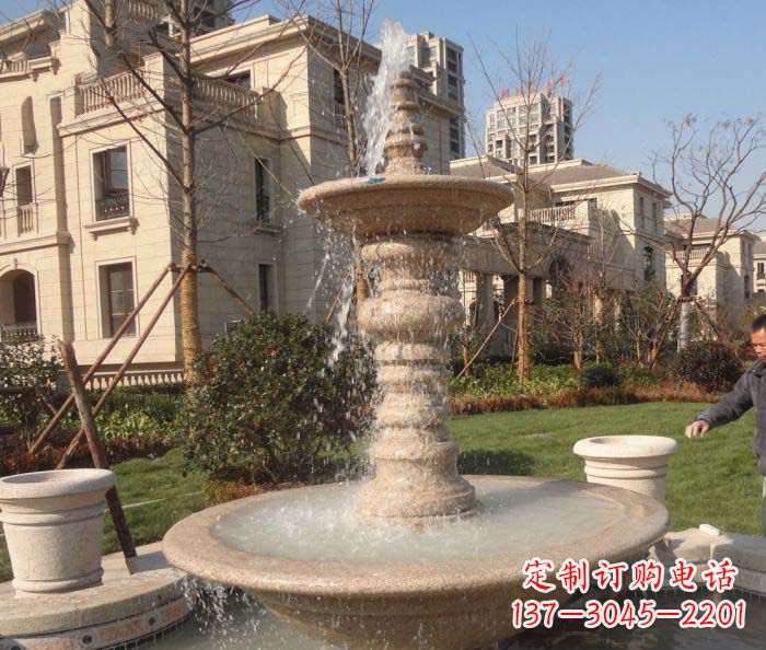 三明小区景观多层喷泉石雕 (2)