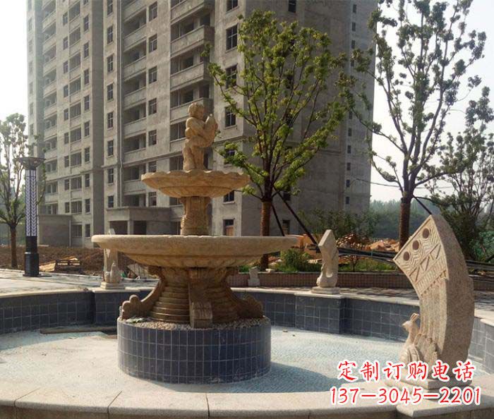 三明小区景观大型喷泉石雕