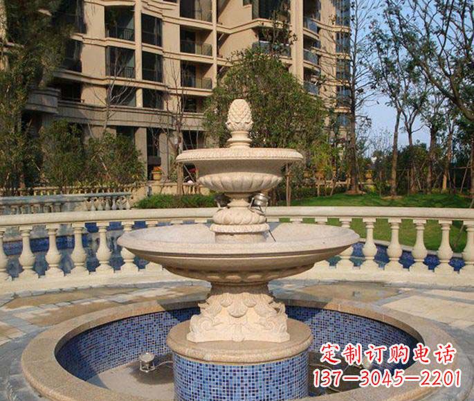 三明小区景观多层喷泉石雕
