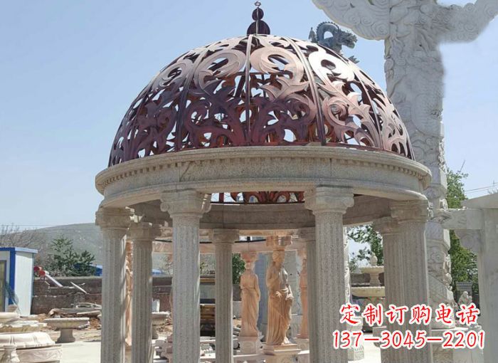 三明小区欧式圆顶凉亭石雕 (3)
