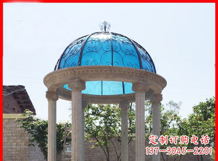 三明小区欧式圆顶凉亭石雕_2