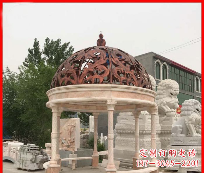 三明小区欧式圆顶凉亭石雕_1