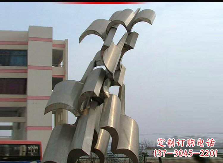 三明校园不锈钢书本景观雕塑