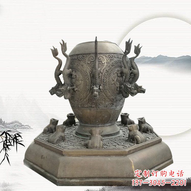 三明校园地动仪铜雕