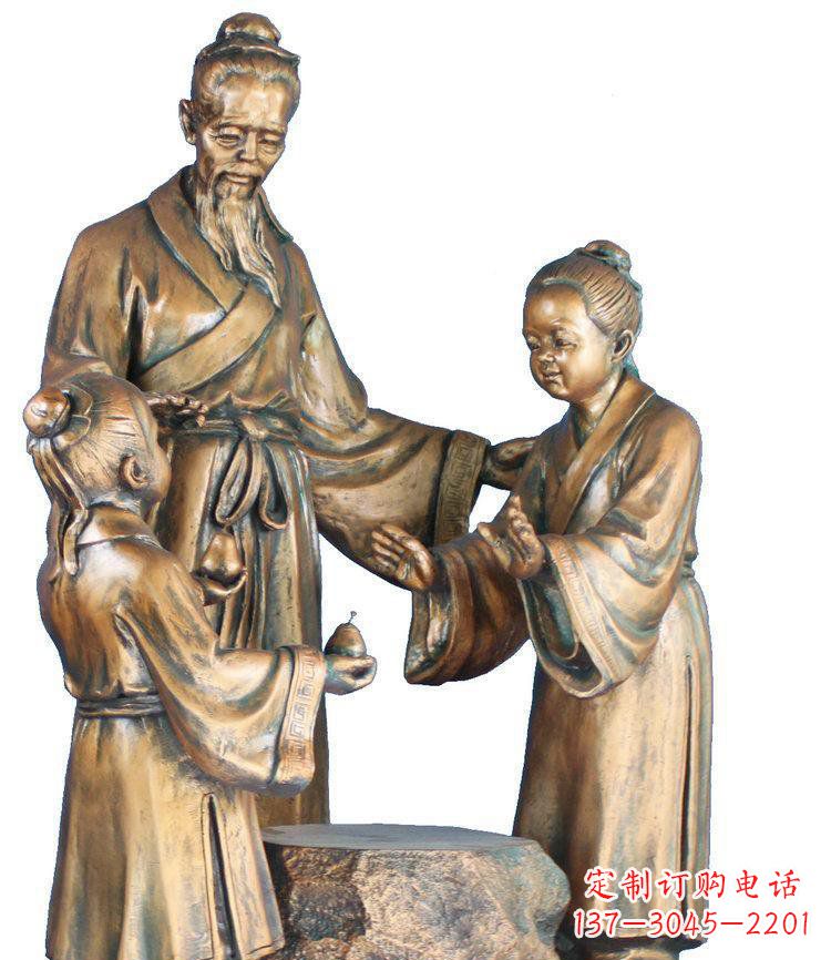 三明校园孔融让梨景观铜雕