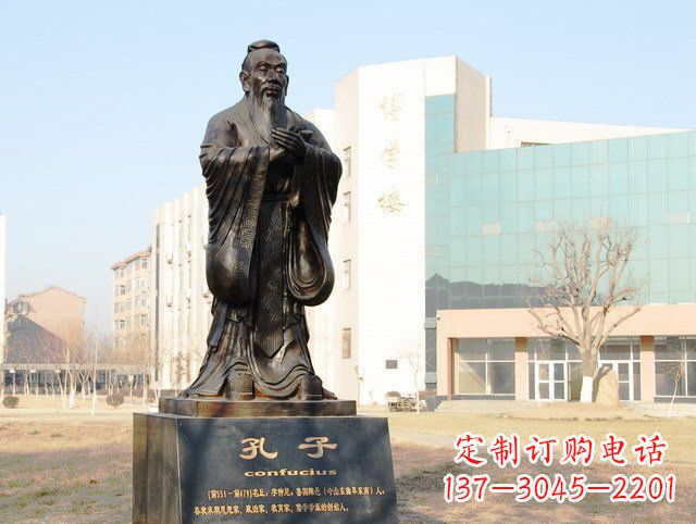 三明校园名人孔子铜雕 (2)