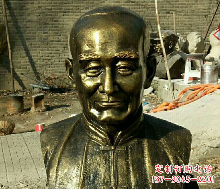 三明校园名人叶圣陶胸像铜雕