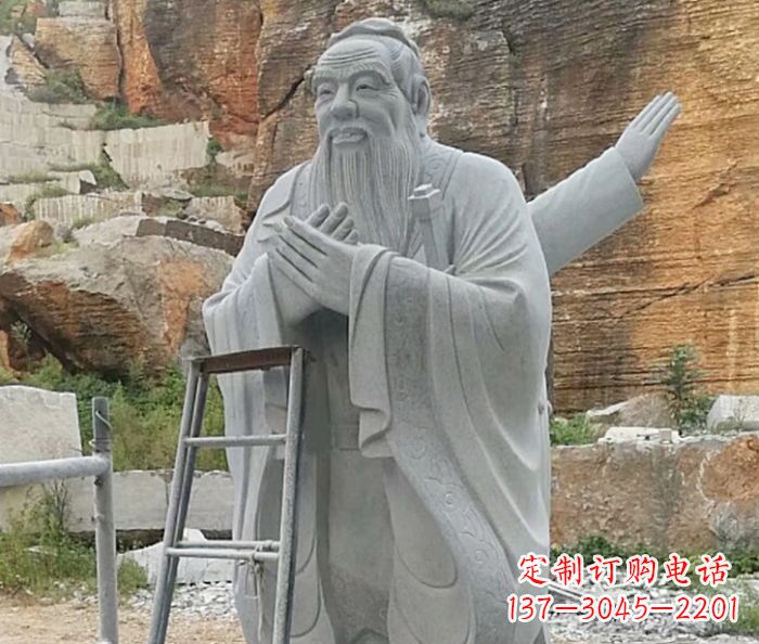 三明校园人物大理石孔子石雕