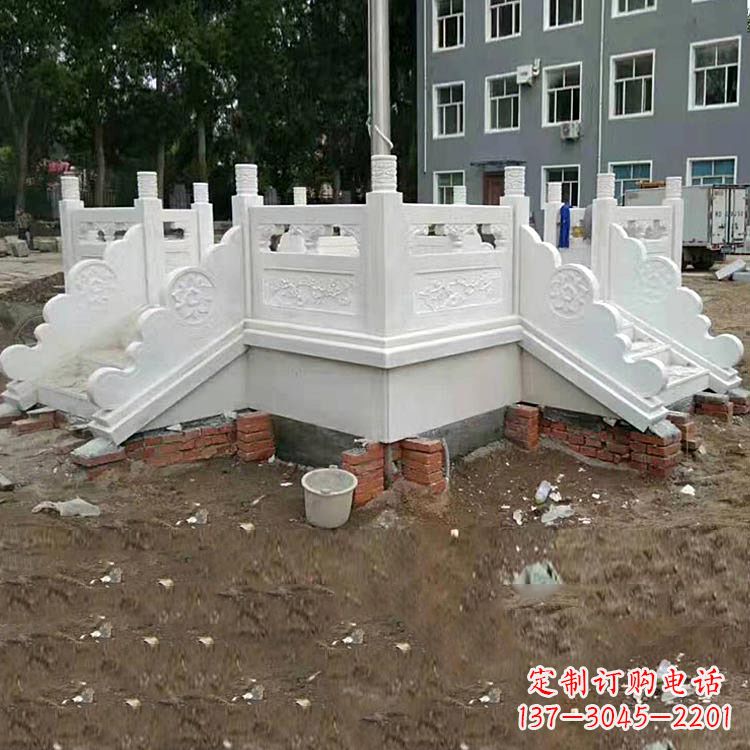 三明学校汉白玉升旗台石雕