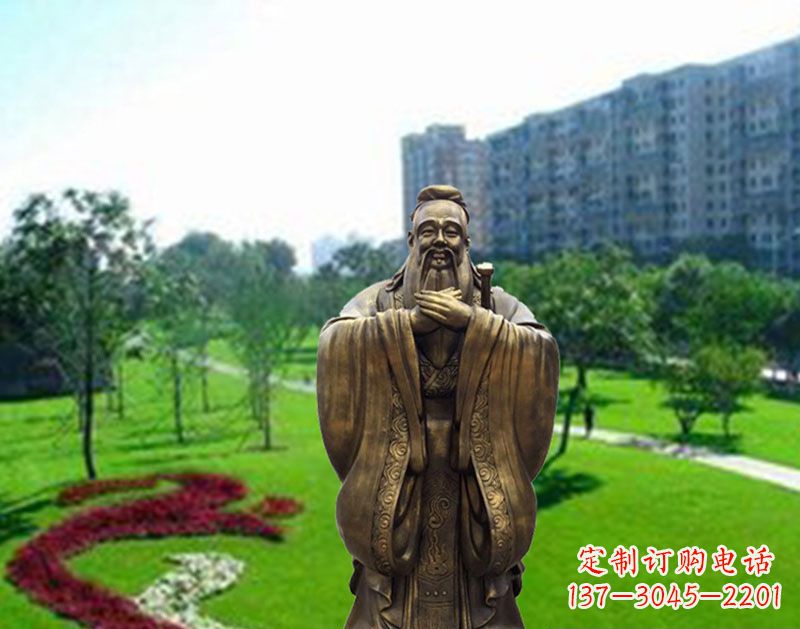 三明学校孔子行教像铜雕