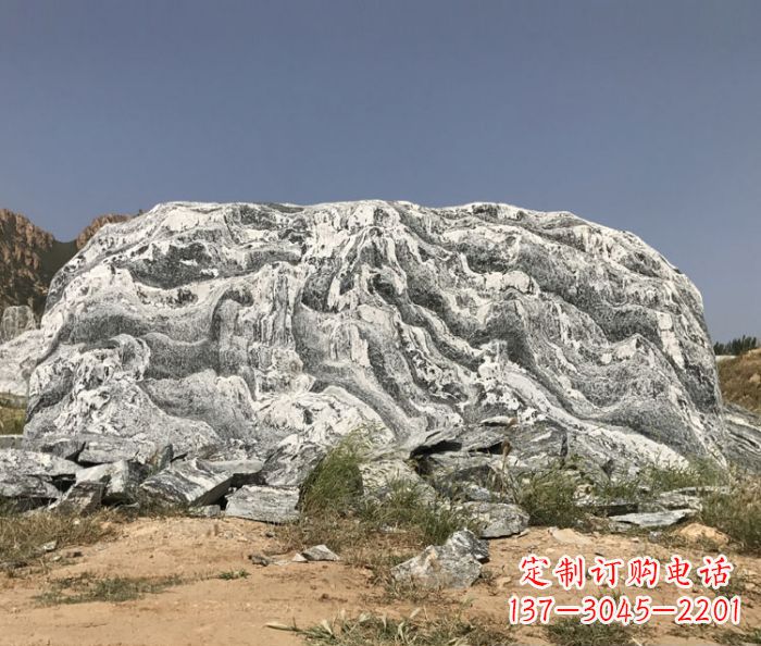 三明雪浪石假山公园景观石雕 (2)