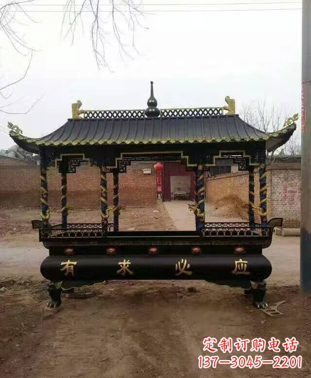 三明有求必应方形香炉铜雕