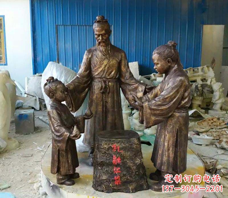 三明寓言故事孔融让梨人物铜雕