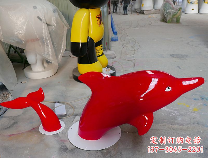 三明园林广场创意海豚入水出水雕塑摆件