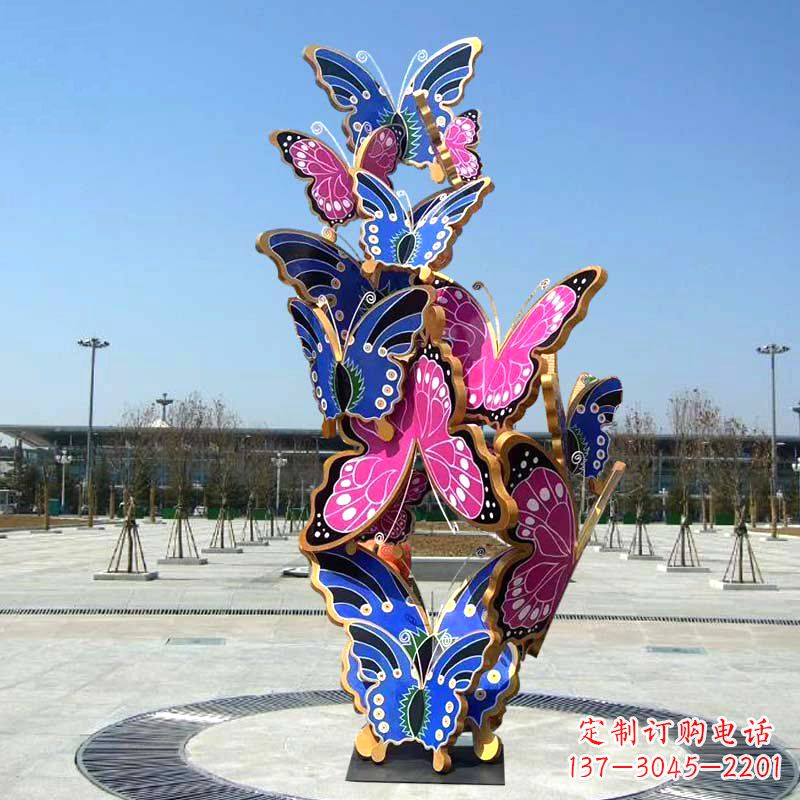 三明园林广场蝴蝶不锈钢动物景观雕塑