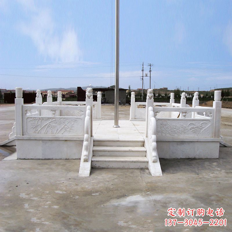 三明园林广场升旗台汉白玉石雕国旗台