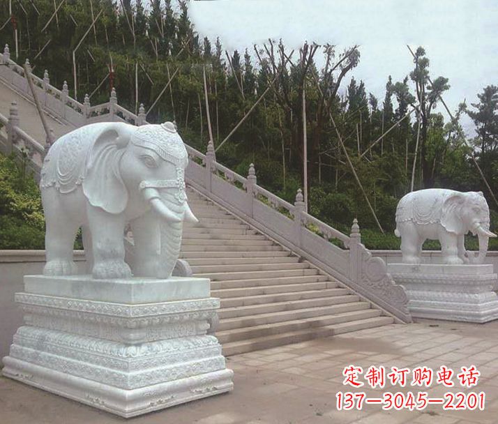三明园林汉白玉大象景观石雕
