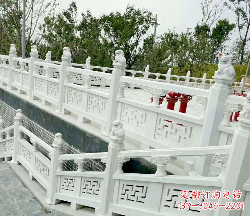 三明园林汉白玉栏板景观石雕 (2)