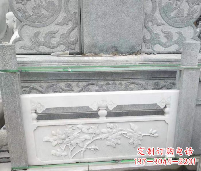 三明园林汉白玉石浮雕栏板 (3)