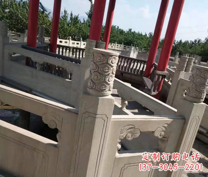 三明园林景观大理石桥栏板石雕 (3)
