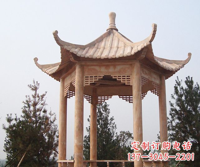 三明园林景观单层石雕凉亭 (3)