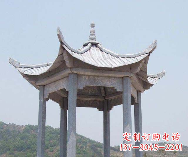 三明园林景观单层石雕凉亭 (2)