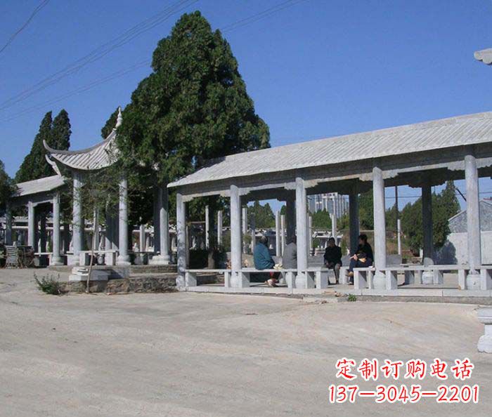 三明园林景观仿古石雕长廊凉亭 (2)